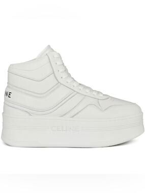 CELINE White Platform High Top Sneakers Size 41